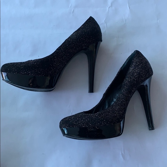 Nine West Black Sequin Heels - Picture 2 of 3